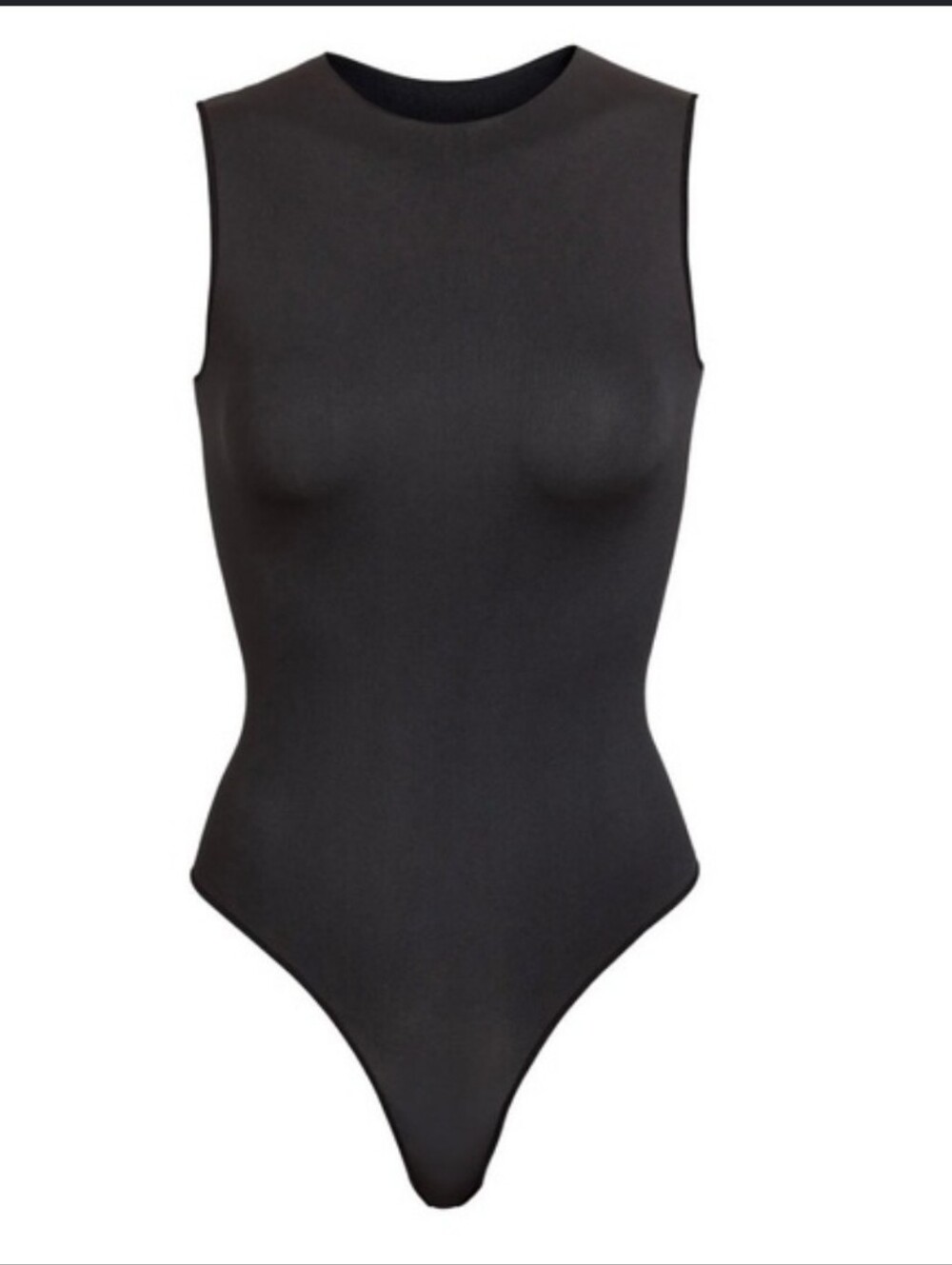 SKIMS Sleeveless Black Bodysuit Tank Top Fitted High Neck S/M
